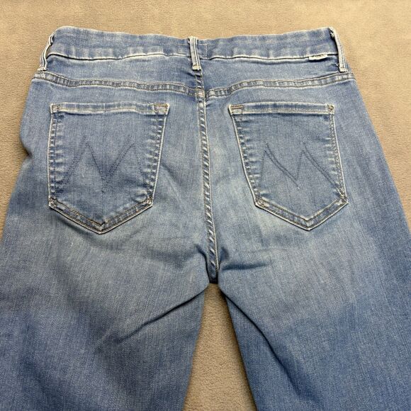 Mother Jeans Size 28 High Waisted Looker Crop Chill Blue Denim USA 5-Pocket - Picture 5 of 14
